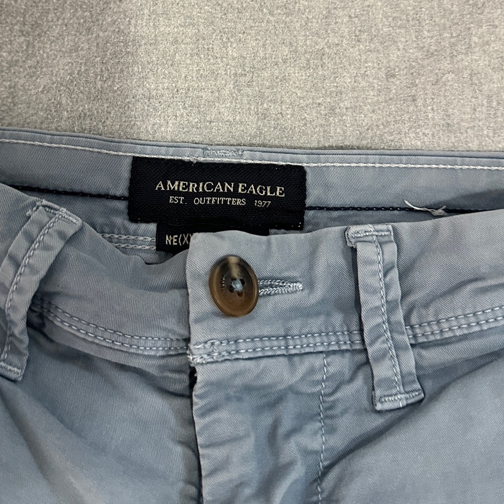 American Eagle Next Level Flex Chino Khaki Light Blue Shorts 28W - Picture 5 of 5